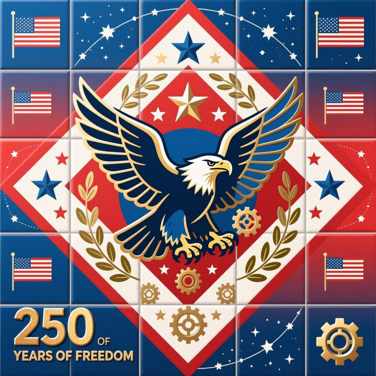 Gilded Liberty Pattern 18 Fleece Fabric