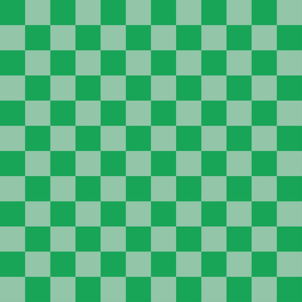 Tonal Squares Pattern 5 green checkerboard fleece fabric with alternating forest-green and sage-green squares