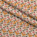70s Retro Flowers Pattern 1 Fleece Fabric — fleece fabric folded close-up preview (mv-fleece-v1:lying)