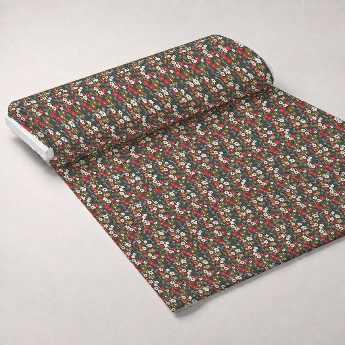 70s Retro Flowers Pattern 13 Fleece Fabric — fleece fabric unrolled bolt preview (mv-fleece-v1:bolt)