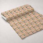 70s Retro Flowers Pattern 15 Fleece Fabric — fleece fabric unrolled bolt preview (mv-fleece-v1:bolt)
