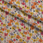 70s Retro Flowers Pattern 7 Fleece Fabric — fleece fabric folded close-up preview (mv-fleece-v1:lying)