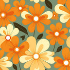 Mod Daisy Daze Pattern 1 Fleece Fabric