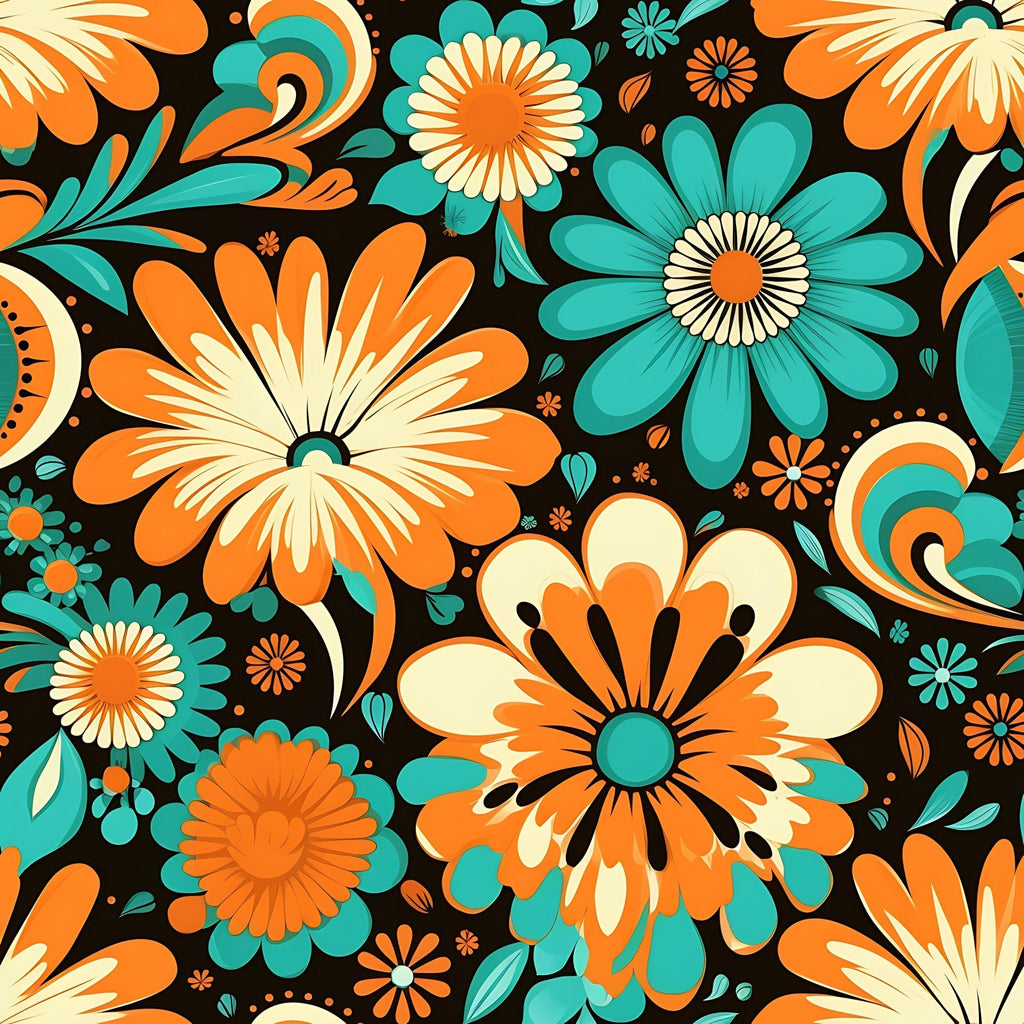 Mod Daisy Daze Pattern 10 Fleece Fabric
