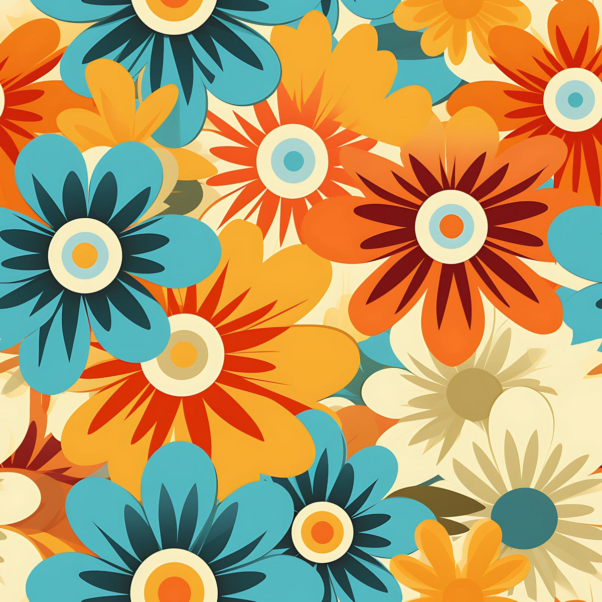 Mod Daisy Daze Pattern 11 Fleece Fabric