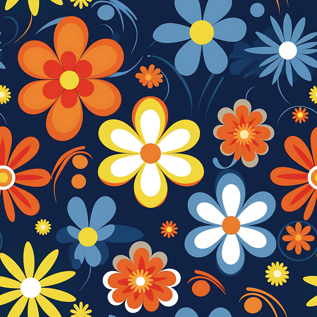 Mod Daisy Daze Pattern 12 Fleece Fabric
