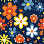 Mod Daisy Daze Pattern 12 Fleece Fabric