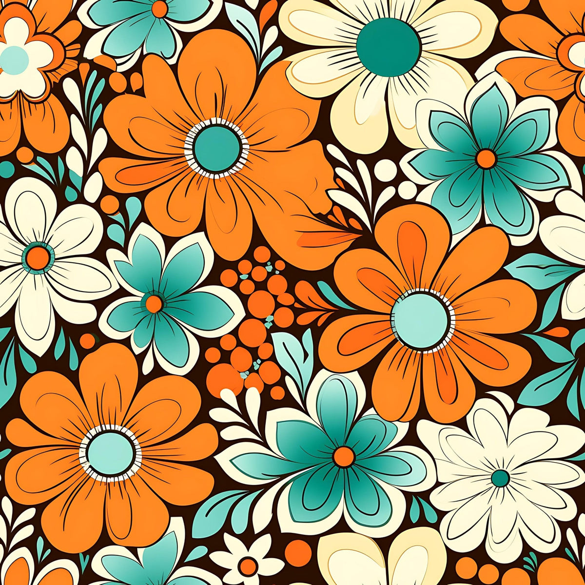 Mod Daisy Daze Pattern 17 Fleece Fabric