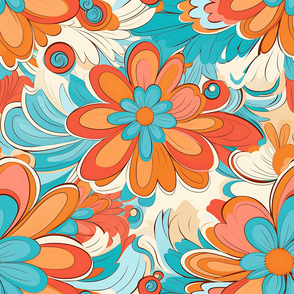 Mod Daisy Daze Pattern 18 Fleece Fabric