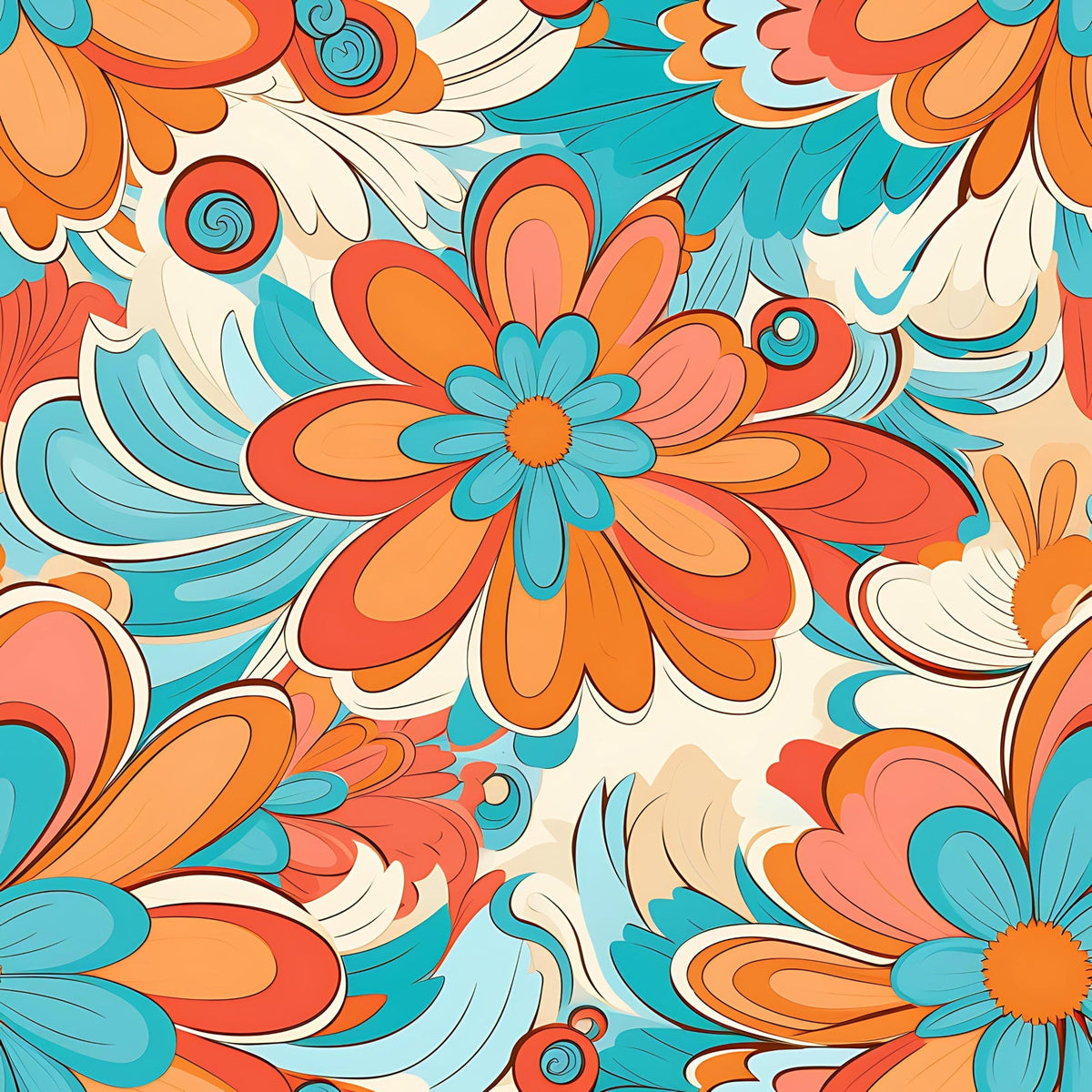 Mod Daisy Daze Pattern 18 Fleece Fabric