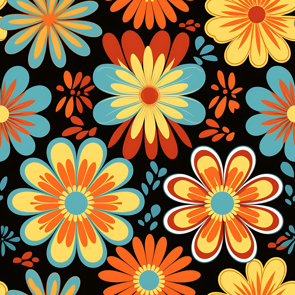 Mod Daisy Daze Pattern 19 Fleece Fabric