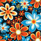 Mod Daisy Daze Pattern 2 Fleece Fabric