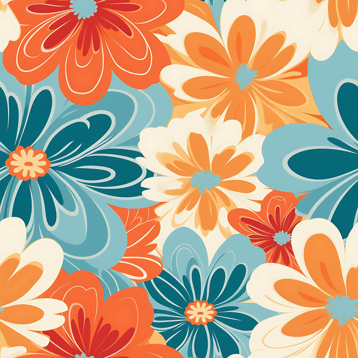 Mod Daisy Daze Pattern 24 Fleece Fabric