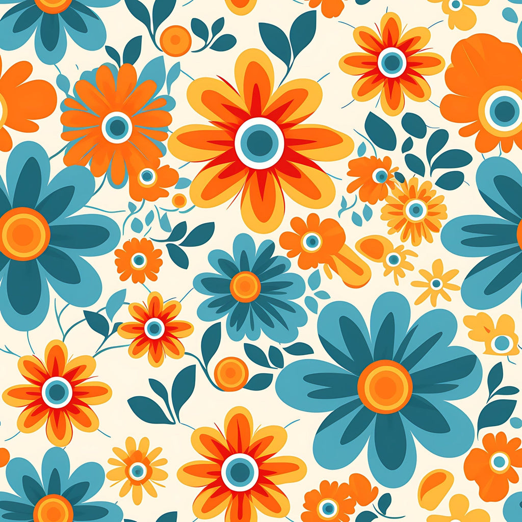Mod Daisy Daze Pattern 25 Fleece Fabric