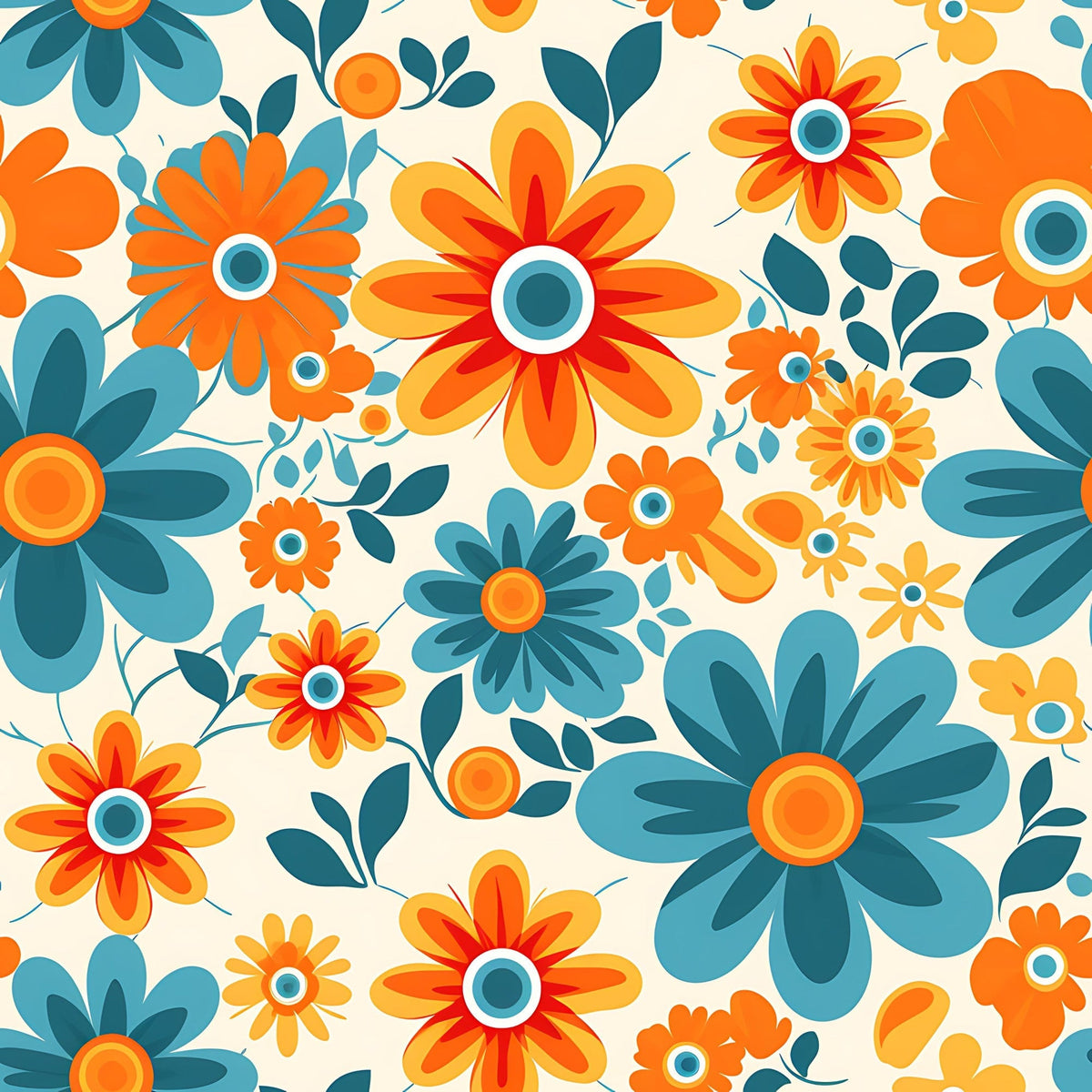 Mod Daisy Daze Pattern 25 Fleece Fabric
