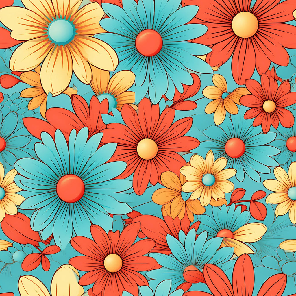 Mod Daisy Daze Pattern 3 Fleece Fabric