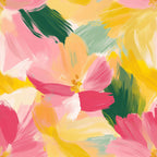 Brushstroke Bouquet Pattern 10 Fleece Fabric