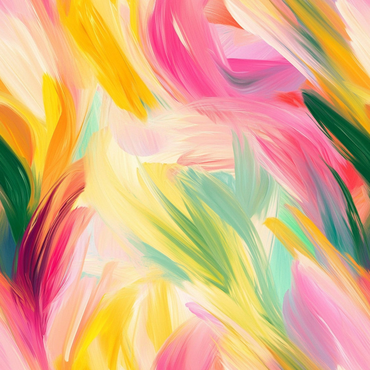 Brushstroke Bouquet Pattern 13 Fleece Fabric