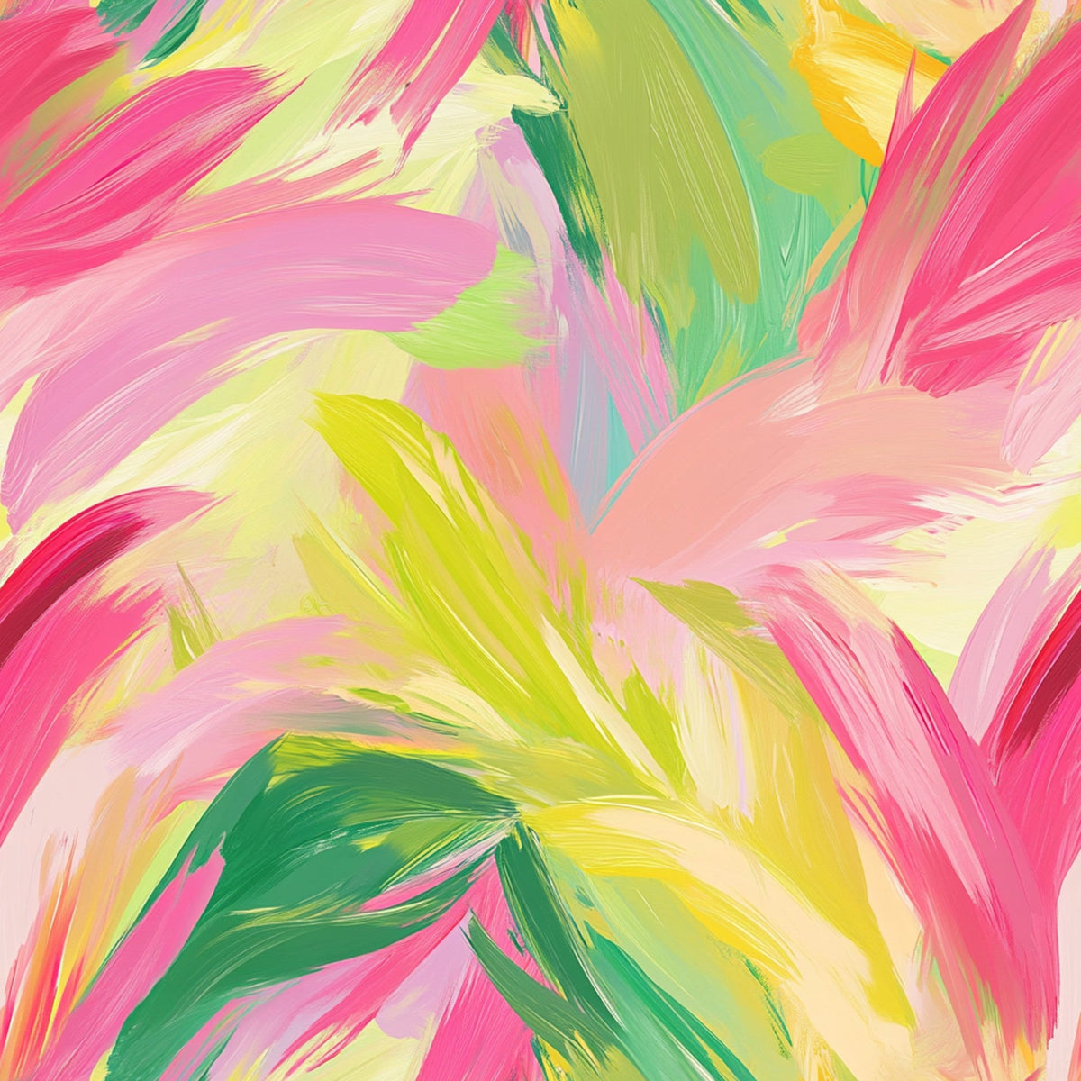 Brushstroke Bouquet Pattern 15 Fleece Fabric