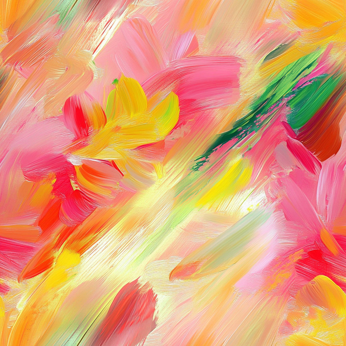 Brushstroke Bouquet Pattern 5 Fleece Fabric