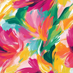 Brushstroke Bouquet Pattern 8 Fleece Fabric