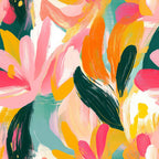 Brushstroke Bouquet Pattern 9 Fleece Fabric