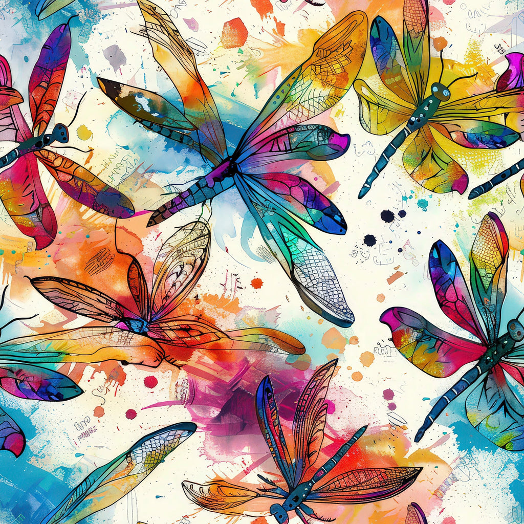 Watercolor Wings Pattern 1 Fleece Fabric