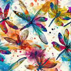 Watercolor Wings Pattern 1 Fleece Fabric