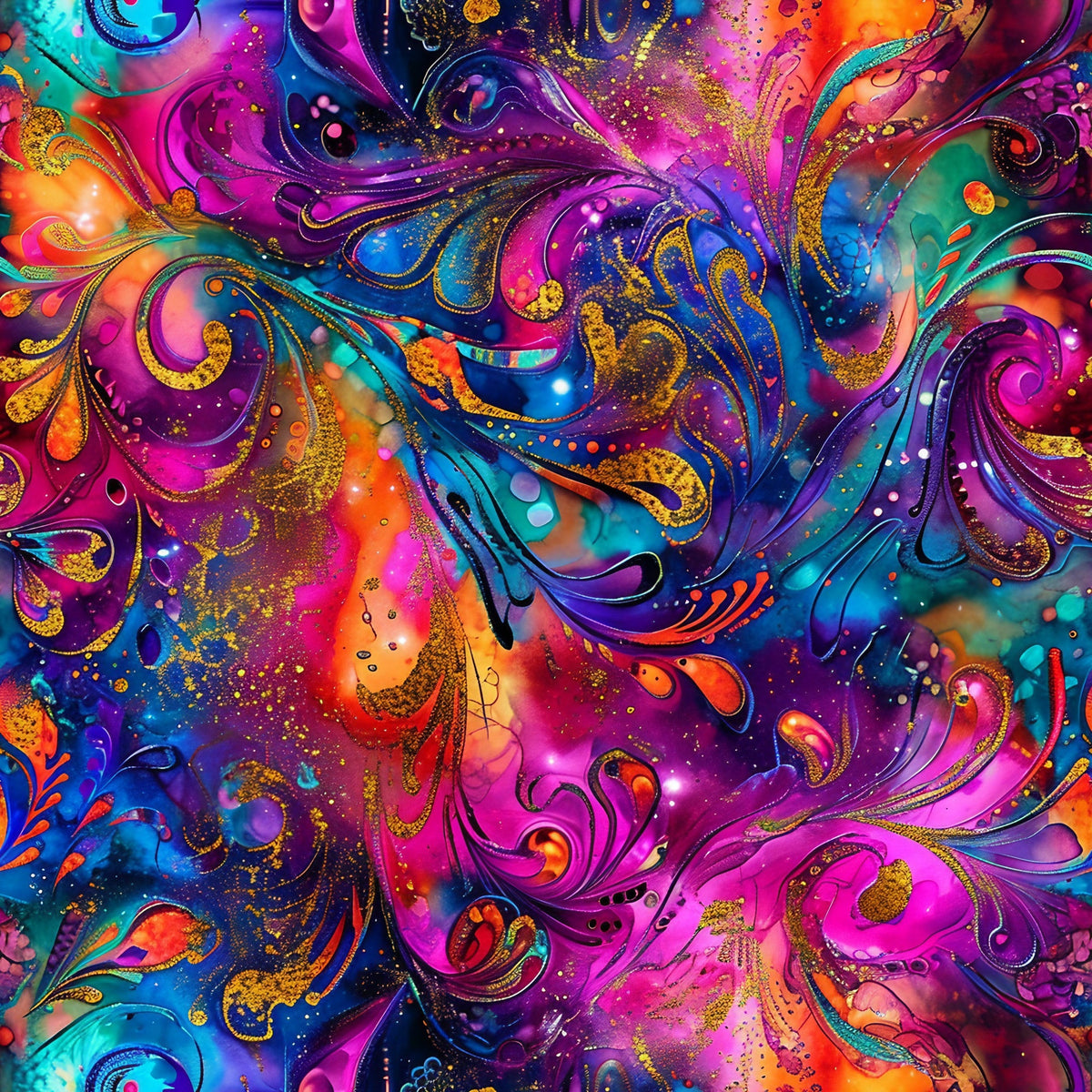 Geode Glow Pattern 1 Fleece Fabric