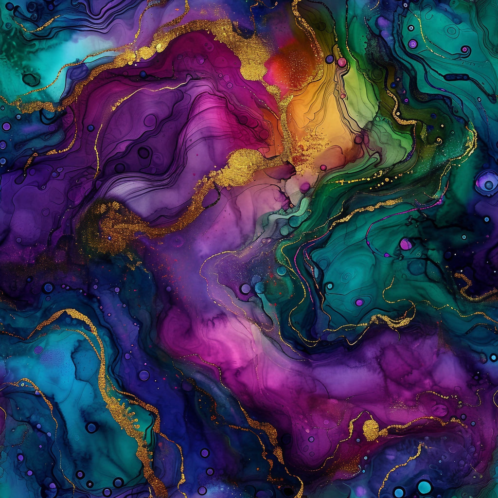 Geode Glow Pattern 11 Fleece Fabric