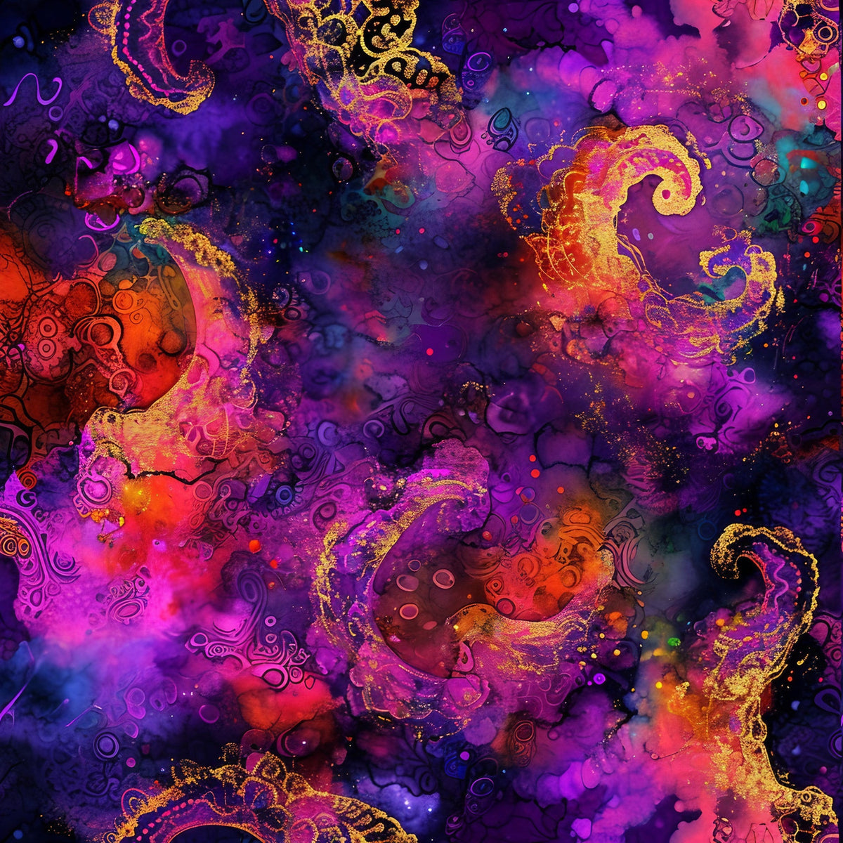 Geode Glow Pattern 14 Fleece Fabric