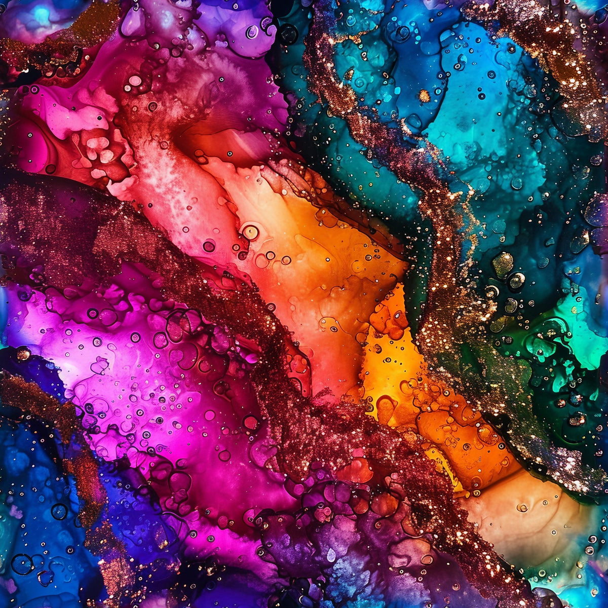 Geode Glow Pattern 16 Fleece Fabric