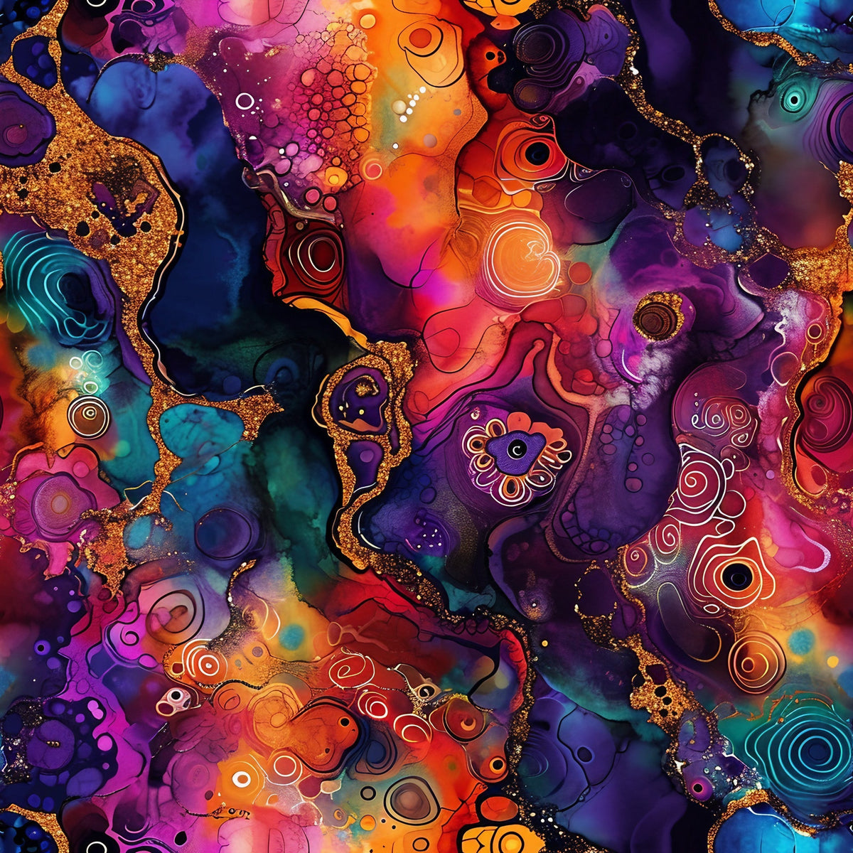 Geode Glow Pattern 17 Fleece Fabric