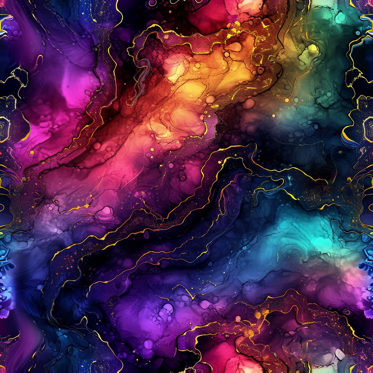 Geode Glow Pattern 18 Fleece Fabric