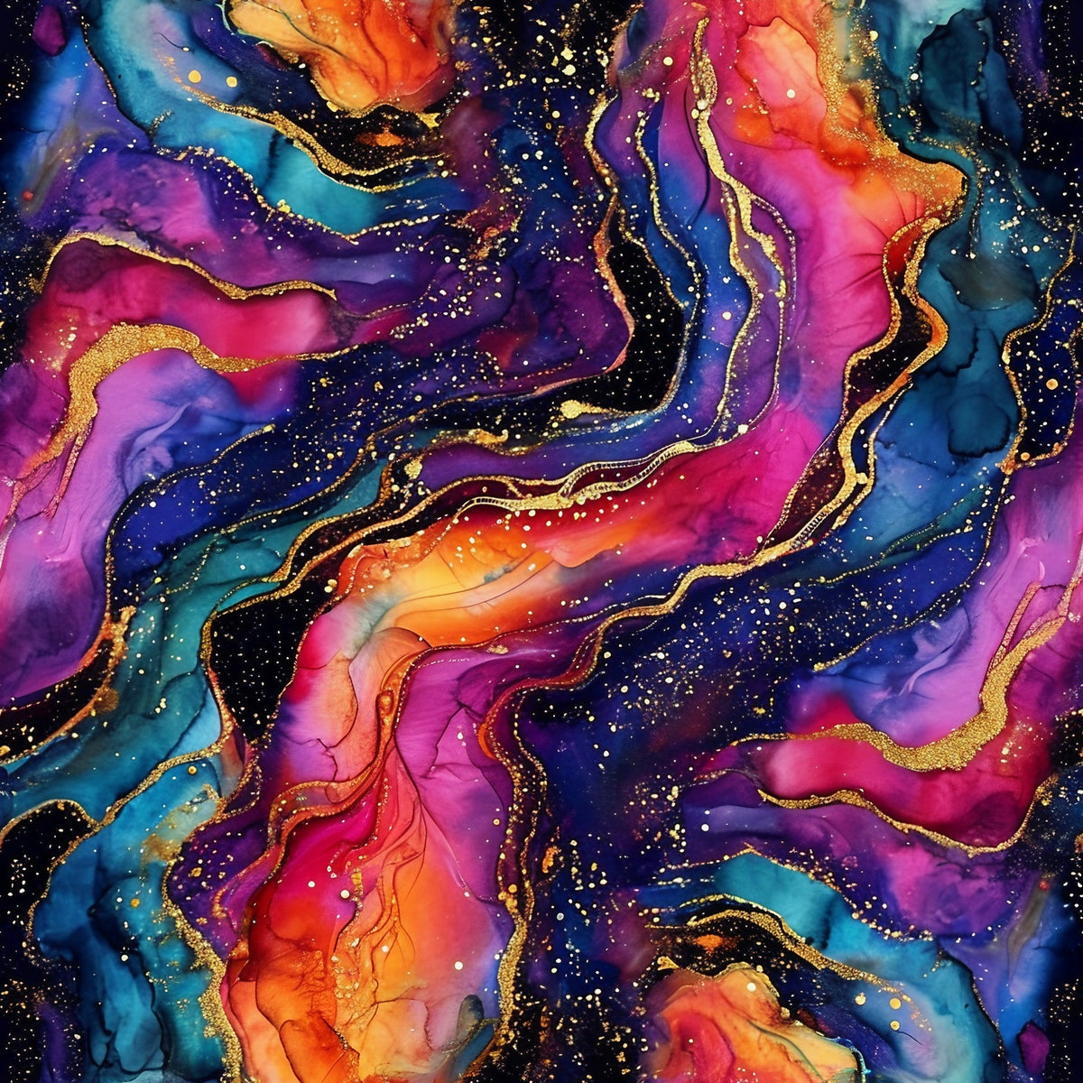 Geode Glow Pattern 2 Fleece Fabric