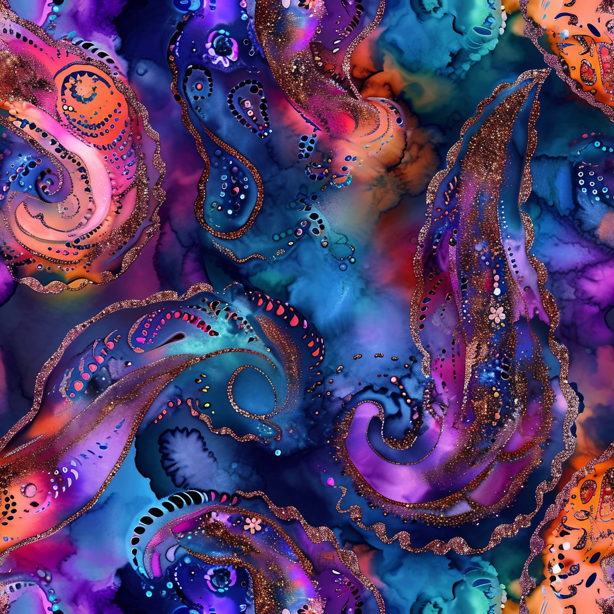 Geode Glow Pattern 20 Fleece Fabric