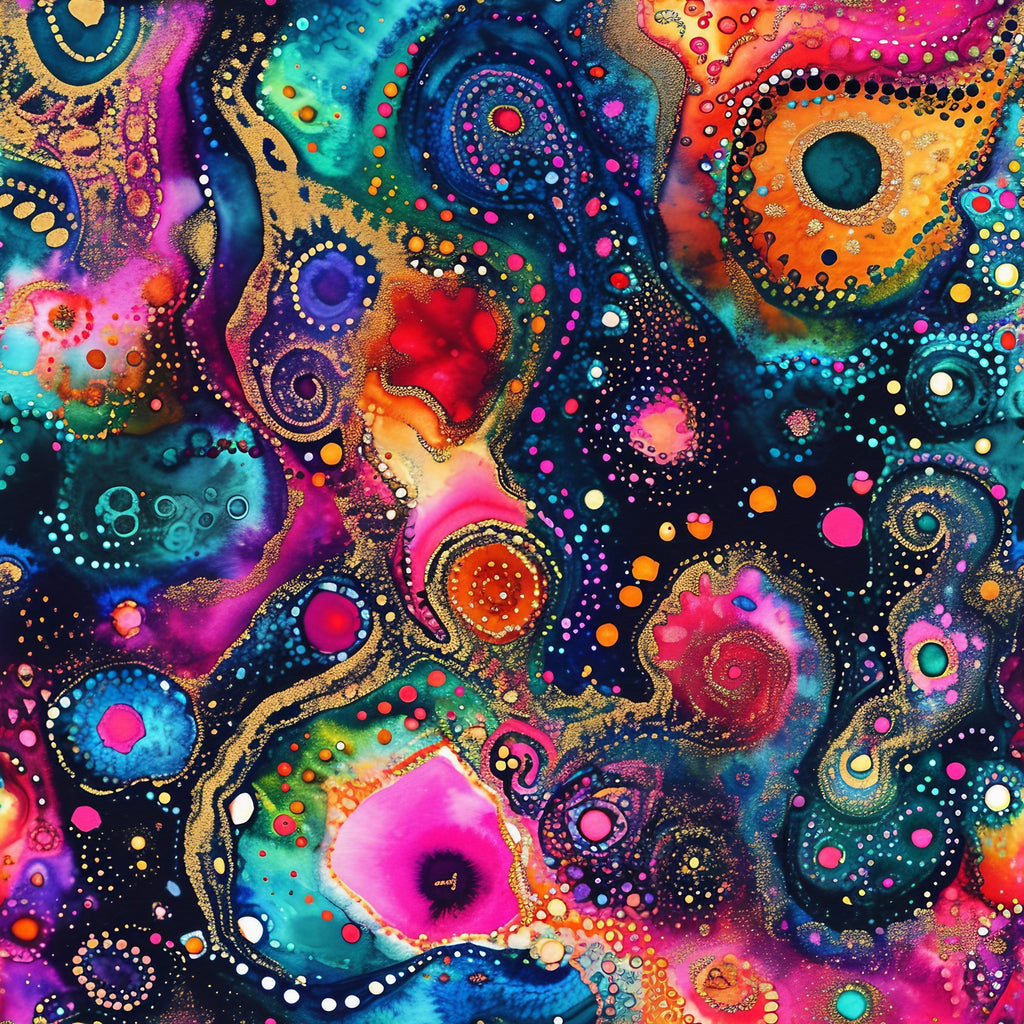 Geode Glow Pattern 4 Fleece Fabric