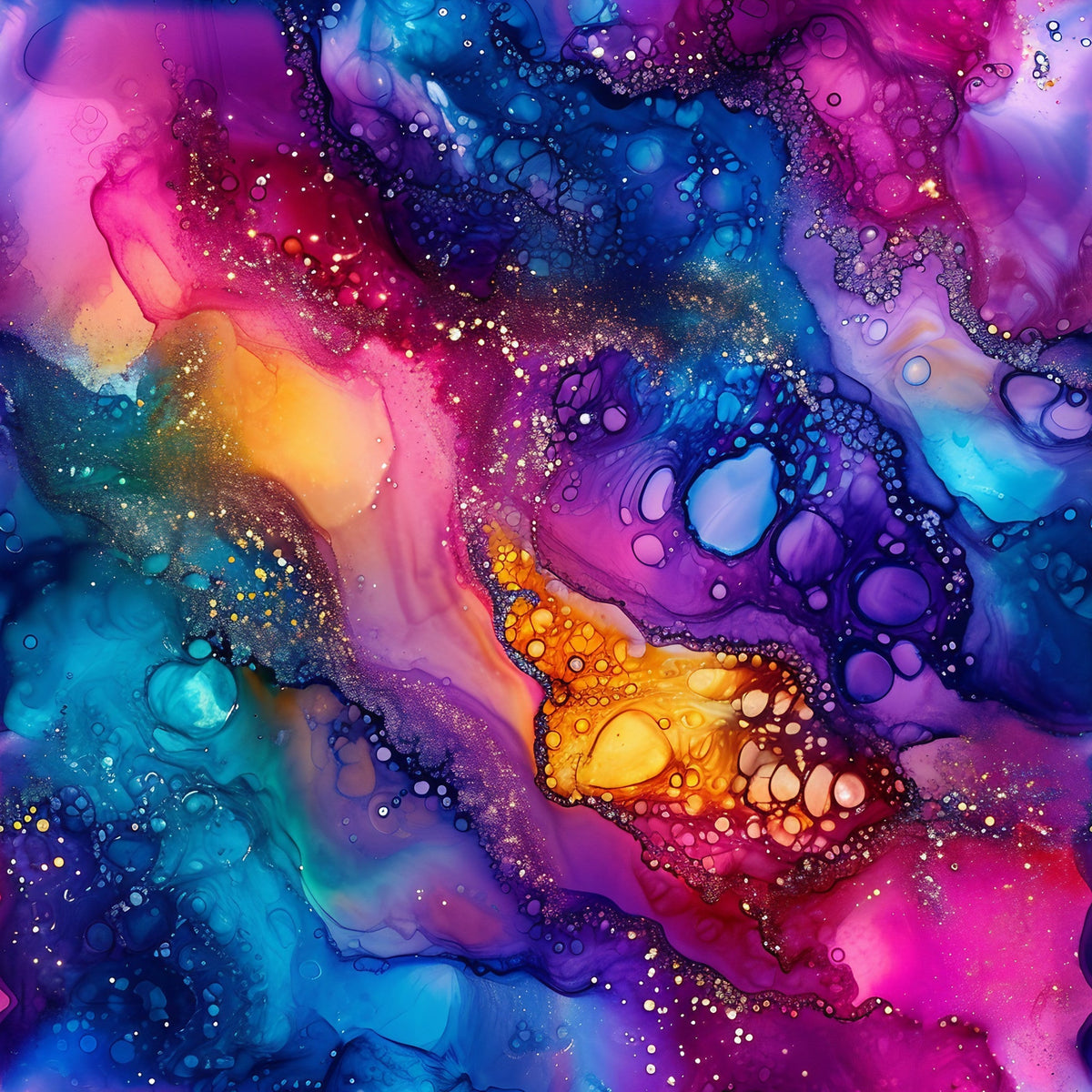 Geode Glow Pattern 5 Fleece Fabric