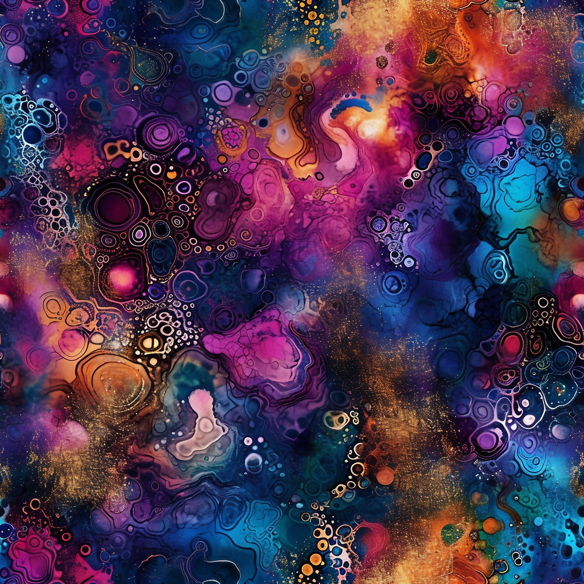 Geode Glow Pattern 6 Fleece Fabric