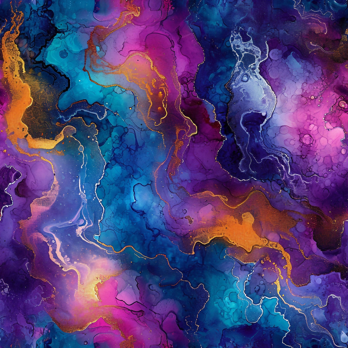 Geode Glow Pattern 7 Fleece Fabric
