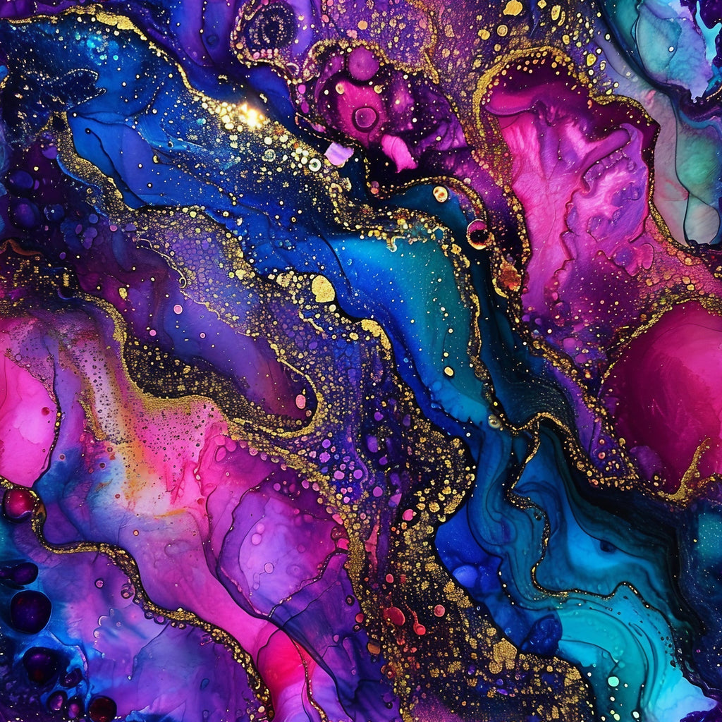 Geode Glow Pattern 9 Fleece Fabric