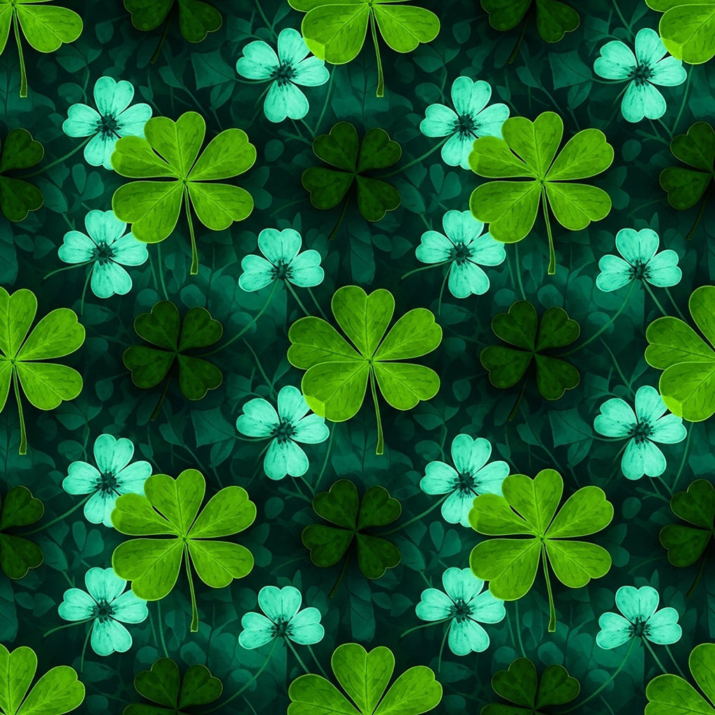 Alcohol Ink Shamrock Pattern 13 Fleece Fabric