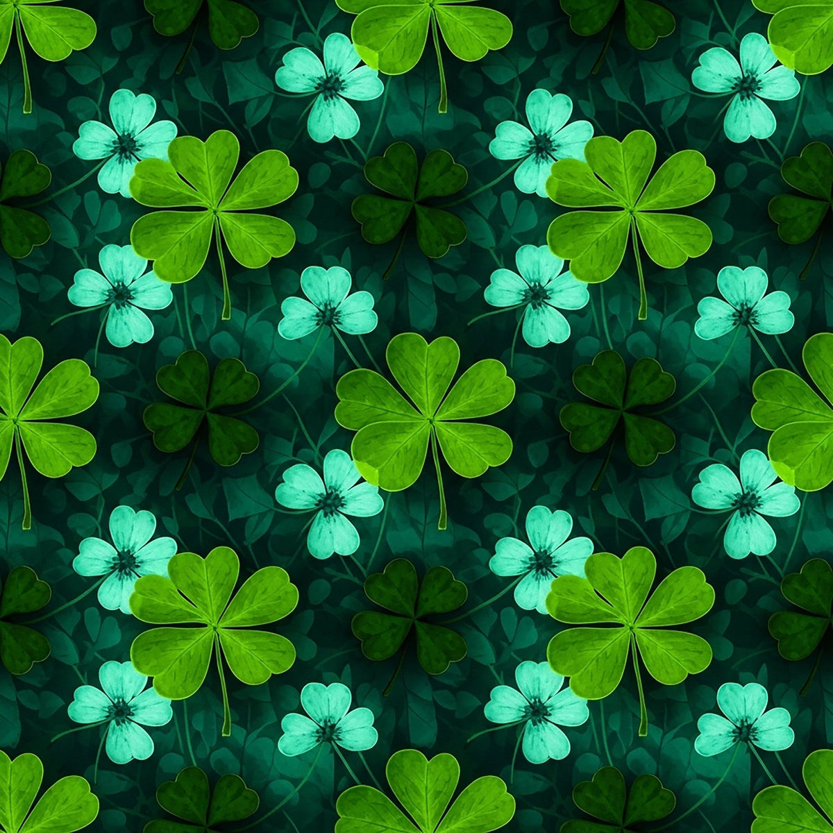 Alcohol Ink Shamrock Pattern 13 Fleece Fabric