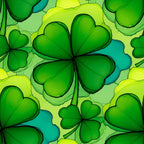 Alcohol Ink Shamrock Pattern 15 Fleece Fabric