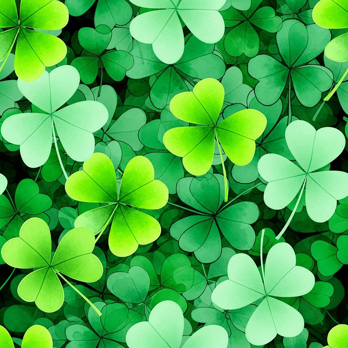 Alcohol Ink Shamrock Pattern 2 Fleece Fabric