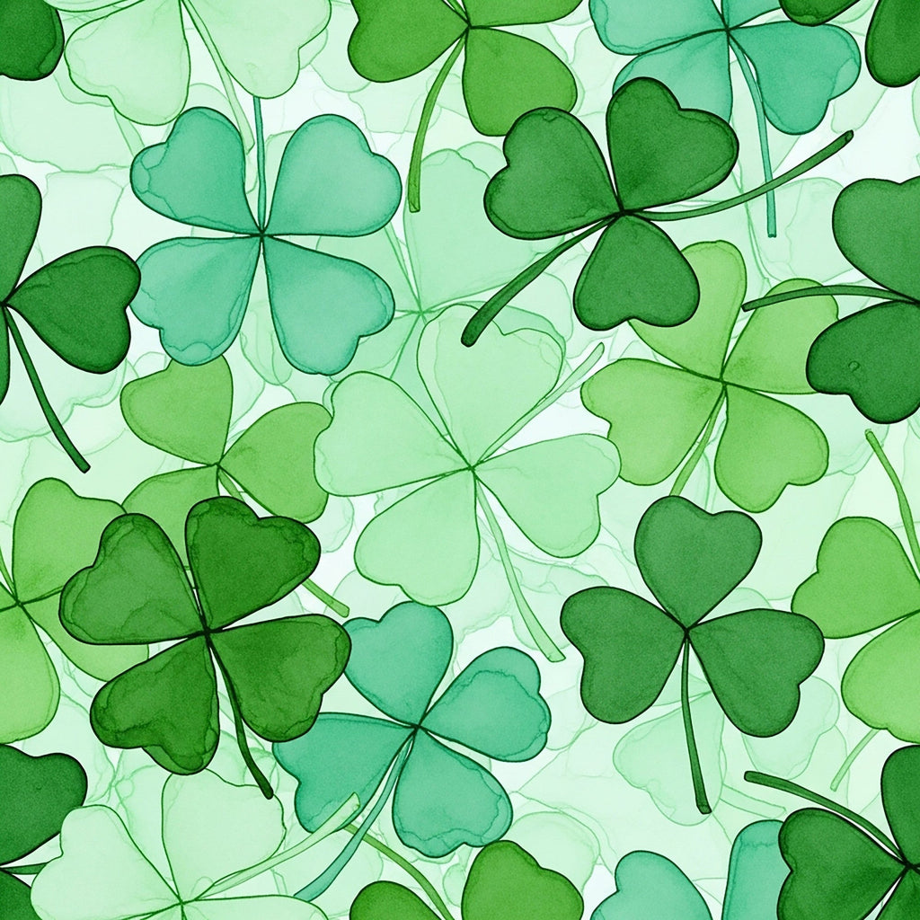 Alcohol Ink Shamrock Pattern 23 Fleece Fabric