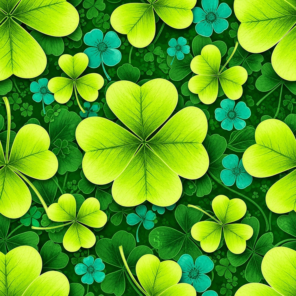 Alcohol Ink Shamrock Pattern 24 Fleece Fabric