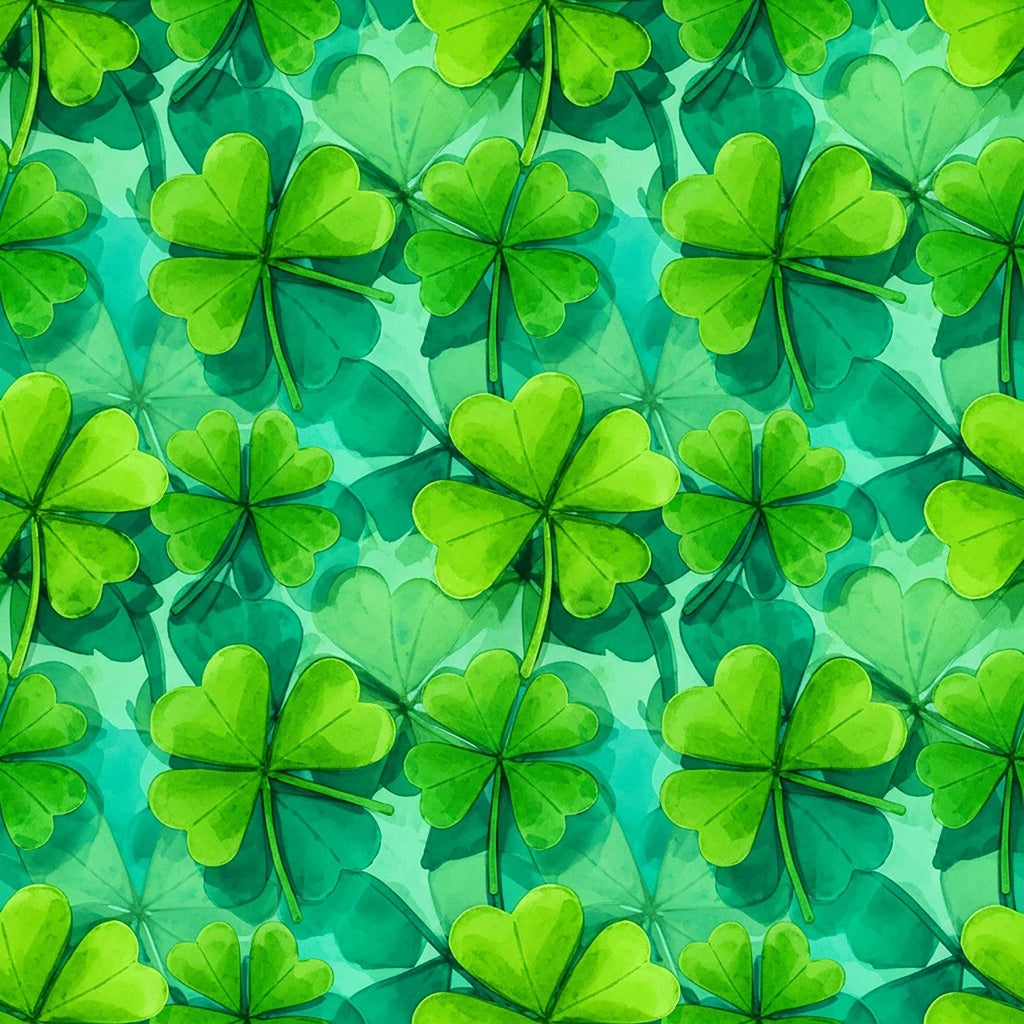 Alcohol Ink Shamrock Pattern 28 Fleece Fabric