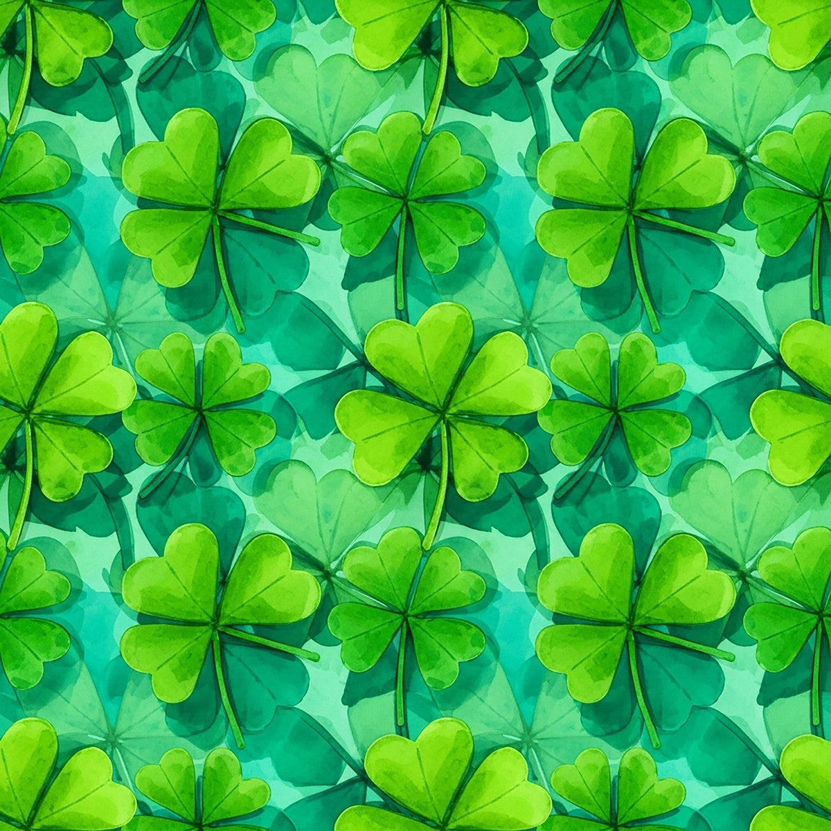 Alcohol Ink Shamrock Pattern 28 Fleece Fabric