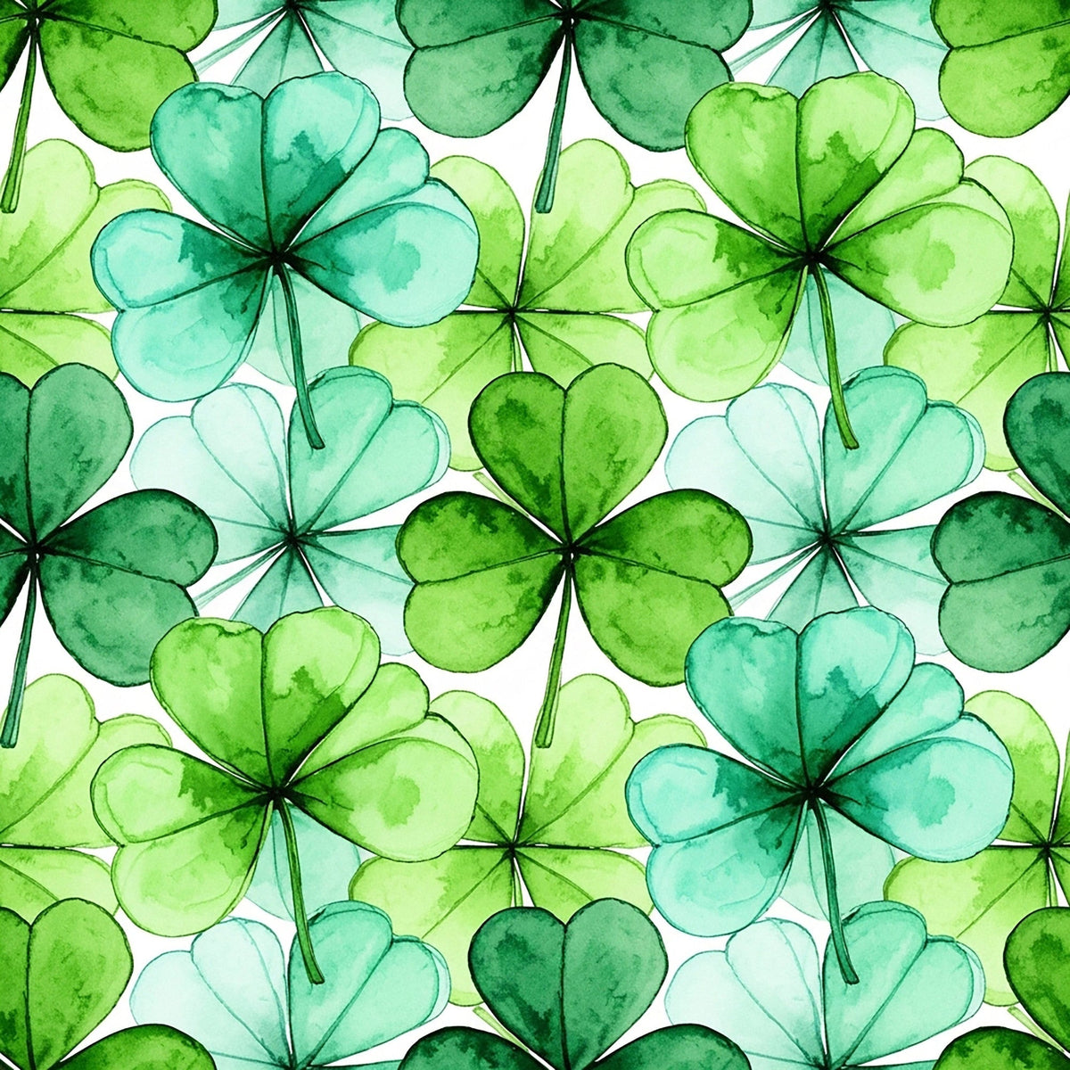 Alcohol Ink Shamrock Pattern 30 Fleece Fabric